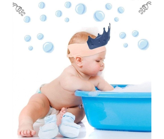 Viziera de Protectie Baie Pentru Copii, Fippy, Model Coroana, Dimensiune ajustabila, Durabil, Usor de curatat, Impotriva Samponului, pentru Ochi si Urechi, TPE+PP, 15x13 cm, Albastru Inchis Viziera de Protectie Baie Pentru Copii, Fippy, Model Coroana, Dimensiune ajustabila, Durabil, Usor de curatat, Impotriva Samponului, pentru Ochi si Urechi, TPE+PP, 15x13 cm, Albastru Inchis