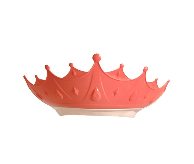Viziera de Protectie Baie Pentru Copii, Fippy, Model Coroana, Dimensiune ajustabila, Durabil, Usor de curatat, Impotriva Samponului, pentru Ochi si Urechi, TPE+PP, 15x13 cm, Rosu