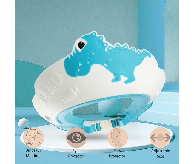 Viziera de Protectie Baie Pentru Copii, Fippy, Model Dinozaur, Dimensiune ajustabila, Durabil, Usor de curatat, Impotriva Samponului, pentru Ochi si Urechi, TPE+PP, 22x21 cm, Albastru Viziera de Protectie Baie Pentru Copii, Fippy, Model Dinozaur, Dimensiune ajustabila, Durabil, Usor de curatat, Impotriva Samponului, pentru Ochi si Urechi, TPE+PP, 22x21 cm, Albastru