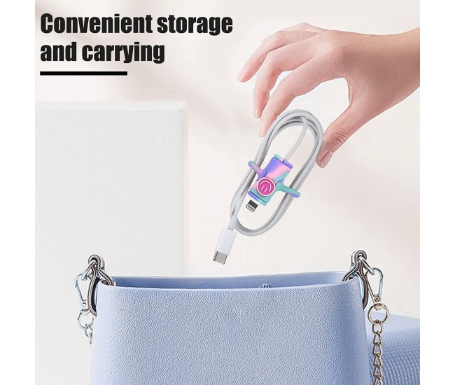 Protectie cablu USB, din silicon, model 2, multicolor