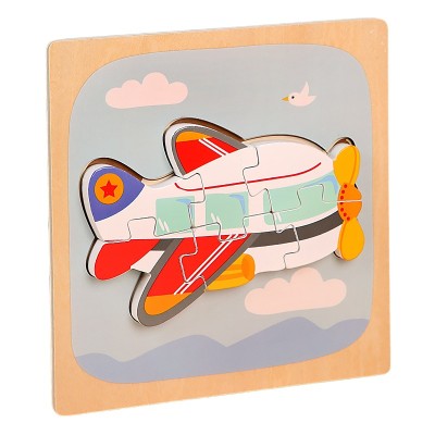 Puzzle Montessori din Lemn pentru Copii, Flippy, 3D, 0-3 Ani, Model Avion, Educativ, Intuitiv, Creativ, 6 Piese, 15x15x0.5 cm, Multicolor Puzzle Montessori din Lemn pentru Copii, Flippy, 3D, 0-3 Ani, Model Avion, Educativ, Intuitiv, Creativ, 6 Piese, 15x15x0.5 cm, Multicolor