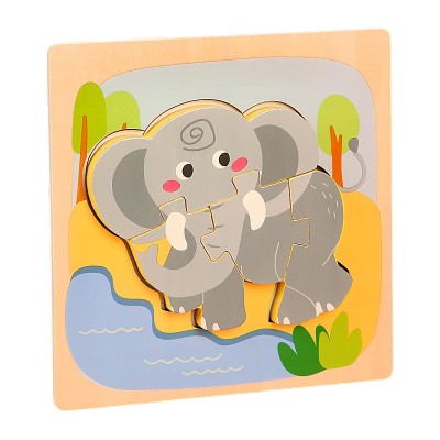 Puzzle Montessori din Lemn pentru Copii, Flippy, 3D, 0-3 Ani, Model Elefant, Educativ, Intuitiv, Creativ, 4 Piese, 15x15x0.5 cm, Multicolor Puzzle Montessori din Lemn pentru Copii, Flippy, 3D, 0-3 Ani, Model Elefant, Educativ, Intuitiv, Creativ, 4 Piese, 15x15x0.5 cm, Multicolor