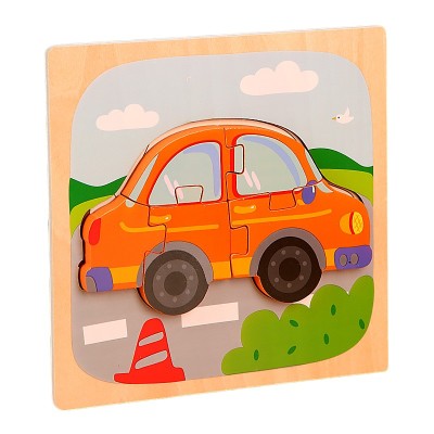 Puzzle Montessori din Lemn pentru Copii, Flippy, 3D, 0-3 Ani, Model Masina, Educativ, Intuitiv, Creativ, 5 Piese, 15x15x0.5 cm, Multicolor Puzzle Montessori din Lemn pentru Copii, Flippy, 3D, 0-3 Ani, Model Masina, Educativ, Intuitiv, Creativ, 5 Piese, 15x15x0.5 cm, Multicolor