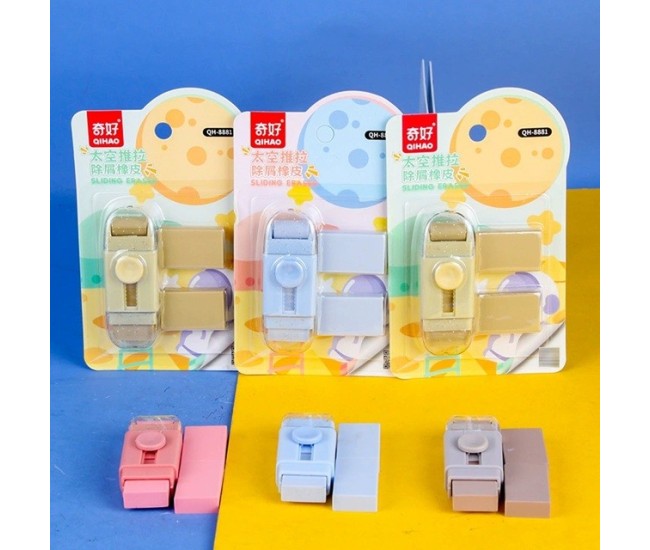 Radiera, Flippy, cu 2 Rezerve, Reglare Pull-Push, din Cauciuc, Albastru Radiera, Flippy, cu 2 Rezerve, Reglare Pull-Push, din Cauciuc, Albastru