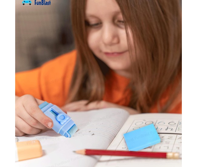 Radiera Retractabila, Flippy, Model Ursulet, Reglare Push-Pull, Radiera de tip Push, Doua Radiere de Rezerva in set din Cauciuc, Albastru deschis Radiera Retractabila, Flippy, Model Ursulet, Reglare Push-Pull, Radiera de tip Push, Doua Radiere de Rezerva in set din Cauciuc, Albastru deschis