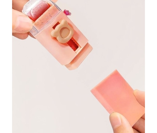 Radiera Retractabila, Flippy, Model Ursulet, Reglare Push-Pull, Radiera de tip Push, Doua Radiere de Rezerva in set din Cauciuc, Roz deschis Radiera Retractabila, Flippy, Model Ursulet, Reglare Push-Pull, Radiera de tip Push, Doua Radiere de Rezerva in set din Cauciuc, Roz deschis