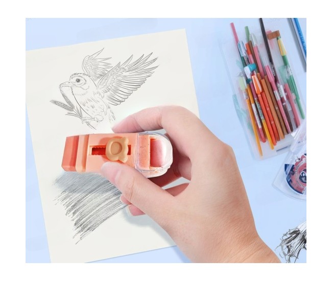 Radiera Retractabila, Flippy, Model Ursulet, Reglare Push-Pull, Radiera de tip Push, Doua Radiere de Rezerva in set din Cauciuc, Roz deschis Radiera Retractabila, Flippy, Model Ursulet, Reglare Push-Pull, Radiera de tip Push, Doua Radiere de Rezerva in set din Cauciuc, Roz deschis