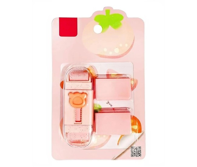 Radiera Retractabila, Flippy, Model Ursulet, Reglare Push-Pull, Radiera de tip Push, Doua Radiere de Rezerva in set din Cauciuc, Roz deschis Radiera Retractabila, Flippy, Model Ursulet, Reglare Push-Pull, Radiera de tip Push, Doua Radiere de Rezerva in set din Cauciuc, Roz deschis