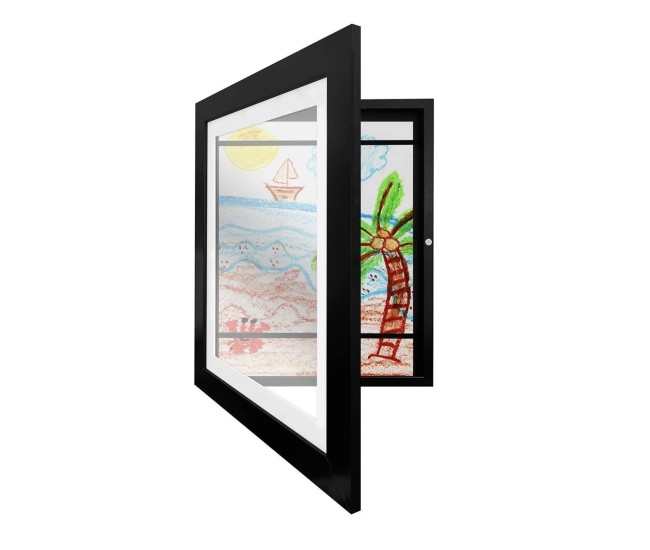 Rama Foto Flippy, din Lemn, cu Spatiu Pentru Depozitare, Pentru Desene si Picturi A4, Sticla Securizata, Rama MDF, Negru Rama Foto Flippy, din Lemn, cu Spatiu Pentru Depozitare, Pentru Desene si Picturi A4, Sticla Securizata, Rama MDF, Negru