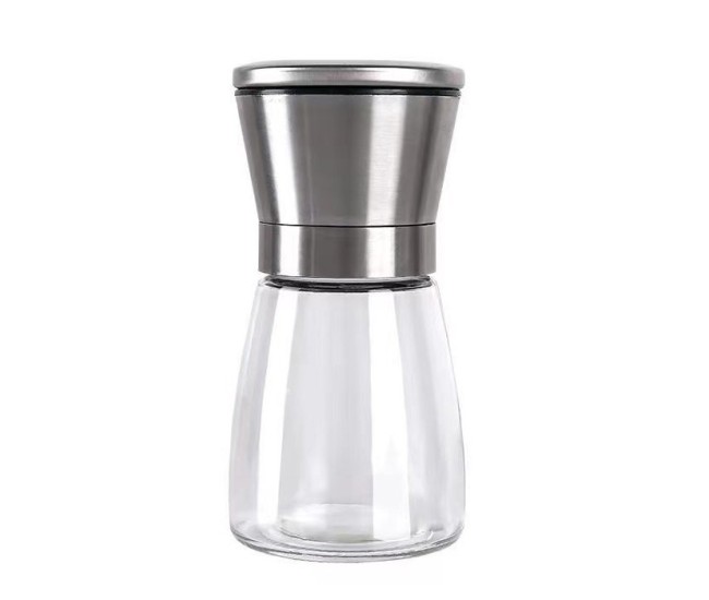 Rasnita Manuala pentru boabe, Flippy, Rasnita pentru Piper Sare Cafea, din Sticla cu Otel inoxidabil, 13.5 x 6.5 cm, volum 180 ml, Transparenta cu Capac din Inox Rasnita Manuala pentru boabe, Flippy, Rasnita pentru Piper Sare Cafea, din Sticla cu Otel inoxidabil, 13.5 x 6.5 cm, volum 180 ml, Transparenta cu Capac din Inox