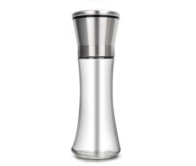 Rasnita Manuala pentru boabe, Flippy, Rasnita pentru Piper Sare Cafea, din Sticla cu Otel inoxidabil, 19.2 x 6.4 cm, volum 200 ml, Transparenta cu Capac din Inox Rasnita Manuala pentru boabe, Flippy, Rasnita pentru Piper Sare Cafea, din Sticla cu Otel inoxidabil, 19.2 x 6.4 cm, volum 200 ml, Transparenta cu Capac din Inox
