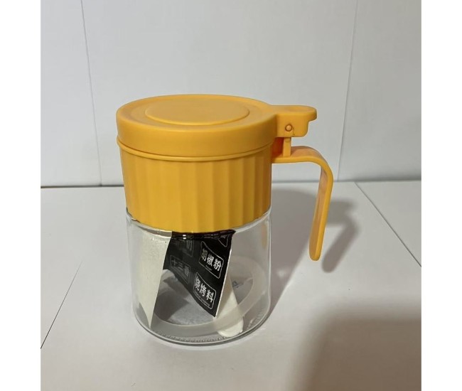 Recipient Condimente, Flippy, din Stilca, 180 ml, cu Maner si Lingurita, 10.6 x 7 x 7 cm, Capac Mat, Galben Recipient Condimente, Flippy, din Stilca, 180 ml, cu Maner si Lingurita, 10.6 x 7 x 7 cm, Capac Mat, Galben