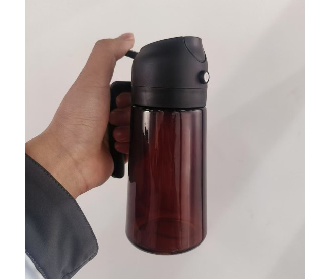 Recipient pentru Ulei 2 in 1, Flippy, Set 2 Bucati, Functie Spray & Turnare, din Sticla, Fara Scurgere, 18.5 x 8 x 8 cm, 470 ml/buc, Sticla Maro, Verde/Negru