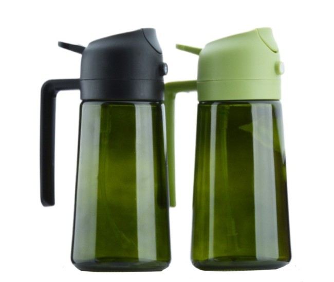 Recipient pentru Ulei 2 in 1, Flippy, Set 2 Bucati, Functie Spray & Turnare, din Sticla, Fara Scurgere, 18.5 x 8 x 8 cm, 470 ml/buc, Sticla Verde, Verde/Negru Recipient pentru Ulei 2 in 1, Flippy, Set 2 Bucati, Functie Spray & Turnare, din Sticla, Fara Scurgere, 18.5 x 8 x 8 cm, 470 ml/buc, Sticla Verde, Verde/Negru