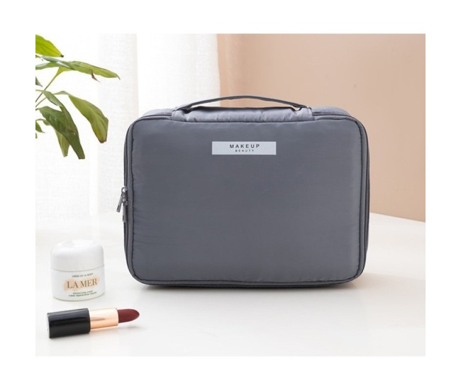Geanta de Calatorie, Flippy, pentru Cosmetice si Articole de Toaleta, Material Impermeabil, 2 in 1, Portfard Interior Detasabil, 23 x 16 x 8 cm, Gri Geanta de Calatorie, Flippy, pentru Cosmetice si Articole de Toaleta, Material Impermeabil, 2 in 1, Portfard Interior Detasabil, 23 x 16 x 8 cm, Gri