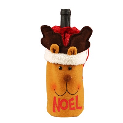 Saculet de Craciun pentru Sticla de Bautura, Flippy, Model Ren Accesorizat, Tematica Petrecere de Craciun, Marime Universala, 13x28 cm, Maro Saculet de Craciun pentru Sticla de Bautura, Flippy, Model Ren Accesorizat, Tematica Petrecere de Craciun, Marime Universala, 13x28 cm, Maro