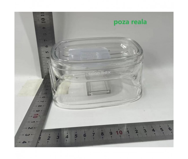 Savoniera cu Suport 2 in 1, Flippy, Pentru Perete sau Blat, PET, Scurgere Optima, Argintiu Transparent Savoniera cu Suport 2 in 1, Flippy, Pentru Perete sau Blat, PET, Scurgere Optima, Argintiu Transparent