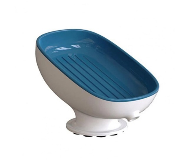 Savoniera din Plastic, Flippy, cu Ventuza, Design Modern, Albastru Savoniera din Plastic, Flippy, cu Ventuza, Design Modern, Albastru
