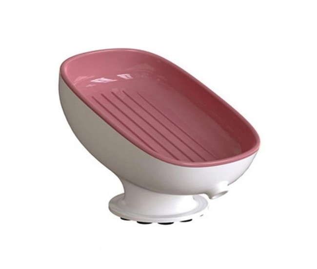 Savoniera din Plastic, Flippy, cu Ventuza, Design Modern, Roz Savoniera din Plastic, Flippy, cu Ventuza, Design Modern, Roz