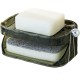 Savoniera Dubla, Flippy, 2 Straturi, Instalare fara Perforare, Agatatoare Burete, 13.5 x 8.5 x 6 cm, Verde Inchis