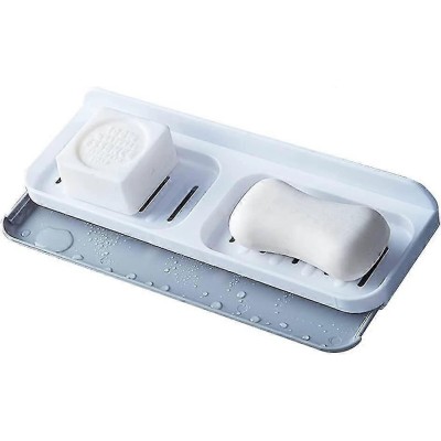 Savoniera Dubla, Flippy, de Perete, cu Compartiment de Scurgere, Montare prin Lipire, 26 x 8 x 4 cm, Alb/Gri Savoniera Dubla, Flippy, de Perete, cu Compartiment de Scurgere, Montare prin Lipire, 26 x 8 x 4 cm, Alb/Gri