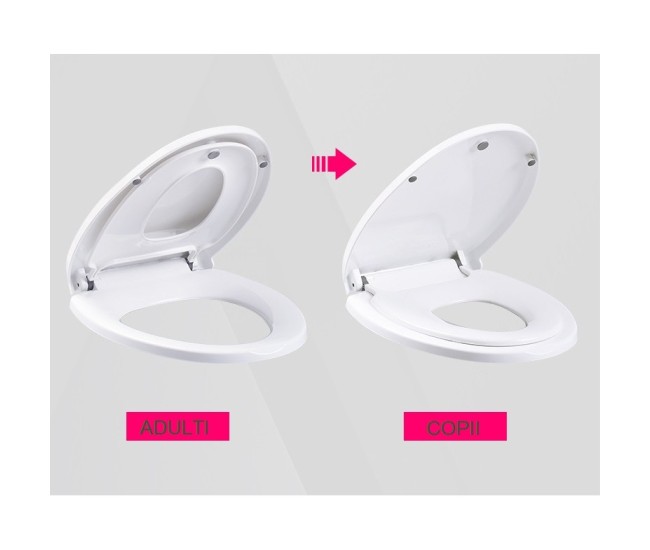 Capac de Toaleta cu Reductie 2 in 1, Flippy, pentru Copii si Adulti, Coborare Lenta si Silentioasa, Instalare Usoara, din PP5 , in Forma de U, Alb Capac de Toaleta cu Reductie 2 in 1, Flippy, pentru Copii si Adulti, Coborare Lenta si Silentioasa, Instalare Usoara, din PP5 , in Forma de U, Alb