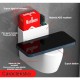 Scrumiera creativa Flippy, Forma de Toaleta, Capac Alb , Material ABS si Otel Inoxidabil, 12.5 x 10 x 8 cm, Fixare prin Lipire sau De Sine Statator, pentru Baie, Camera, Bucatarie, Balcon, Alb, model 2