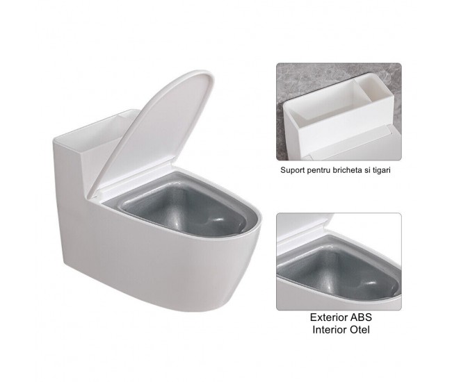 Scrumiera creativa Flippy, Forma de Toaleta, Capac Alb , Material ABS si Otel Inoxidabil, 12.5 x 9.8 x 8.4 cm, Fixare prin Lipire sau De Sine Statator, pentru Baie, Camera, Bucatarie, Balcon, Alb Scrumiera creativa Flippy, Forma de Toaleta, Capac Alb , Material ABS si Otel Inoxidabil, 12.5 x 9.8 x 8.4 cm, Fixare prin Lipire sau De Sine Statator, pentru Baie, Camera, Bucatarie, Balcon, Alb