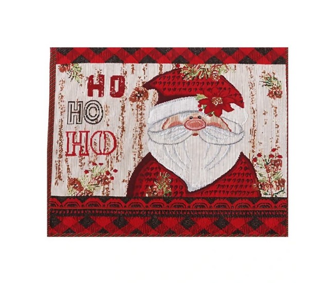Servet de Masa, Flippy, Model Mos Craciun, Scris HoHoHo, Tematica Craciun, Prosop pentru Masa, Bumbac si Fibre Sintetice, 43x33 cm, Rosu Servet de Masa, Flippy, Model Mos Craciun, Scris HoHoHo, Tematica Craciun, Prosop pentru Masa, Bumbac si Fibre Sintetice, 43x33 cm, Rosu
