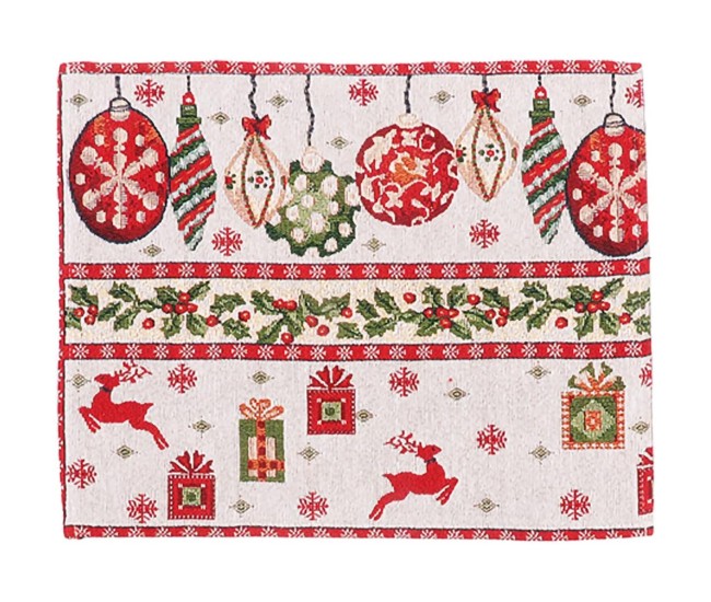 Servet pentru Masa, Flippy, Model Globulete si Cadouri, Tematica Craciun, 43 x 34 cm, Rosu Servet pentru Masa, Flippy, Model Globulete si Cadouri, Tematica Craciun, 43 x 34 cm, Rosu