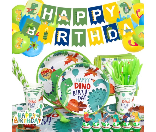 Set 10 Farfurii de Carton Happy Birthday, Flippy, 23 cm, Tematica Aniversare, Model Dinozauri, Multicolor Set 10 Farfurii de Carton Happy Birthday, Flippy, 23 cm, Tematica Aniversare, Model Dinozauri, Multicolor