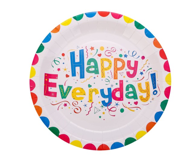 Set 10 Farfurii Happy Everyday, Flippy, 23 cm, din Hartie 300 g, Multicolor Set 10 Farfurii Happy Everyday, Flippy, 23 cm, din Hartie 300 g, Multicolor