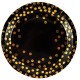 Set 10 Farfurii Unica Folosinta, Flippy, Imprimeu cu Buline, din Carton, Diametru 23 cm, Negru/Auriu Set 10 Farfurii Unica Folosinta, Flippy, Imprimeu cu Buline, din Carton, Diametru 23 cm, Negru/Auriu