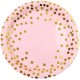 Set 10 Farfurii Unica Folosinta, Flippy, Imprimeu cu Buline, din Carton, Diametru 23 cm, Roz/Auriu Set 10 Farfurii Unica Folosinta, Flippy, Imprimeu cu Buline, din Carton, Diametru 23 cm, Roz/Auriu