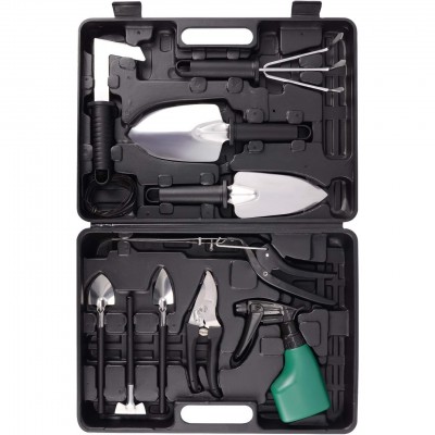 Set 10 Unelte de Gradina, Flippy, pentru Plantare Prelucrare Sol si Ingrijire Plante, Manere Negre, Material PVC si Otel Inoxidabil, Cutie Inclusa, 37x28x7 cm, Negru Set 10 Unelte de Gradina, Flippy, pentru Plantare Prelucrare Sol si Ingrijire Plante, Manere Negre, Material PVC si Otel Inoxidabil, Cutie Inclusa, 37x28x7 cm, Negru