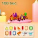 Set 100 de Piese Magnetice de Constructie, Flippy, Magnetic Tiles, Piese Mari, Forme Geometrice, 3 Ani, ABS, Magnet, 20.5 x 14.5 x 12 cm, Multicolor Set 100 de Piese Magnetice de Constructie, Flippy, Magnetic Tiles, Piese Mari, Forme Geometrice, 3 Ani, ABS, Magnet, 20.5 x 14.5 x 12 cm, Multicolor
