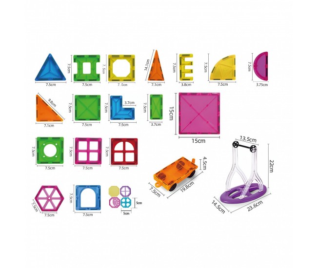 Set 100 de Piese Magnetice de Constructie, Flippy, Magnetic Tiles, Piese Mari, Forme Geometrice, 3 Ani, ABS, Magnet, 20.5 x 14.5 x 12 cm, Multicolor Set 100 de Piese Magnetice de Constructie, Flippy, Magnetic Tiles, Piese Mari, Forme Geometrice, 3 Ani, ABS, Magnet, 20.5 x 14.5 x 12 cm, Multicolor