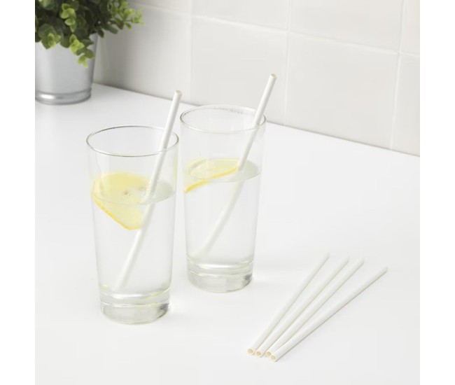 Set 100 Paie, Flippy, din Hartie, 20 cm, Model Uni, Alb Set 100 Paie, Flippy, din Hartie, 20 cm, Model Uni, Alb