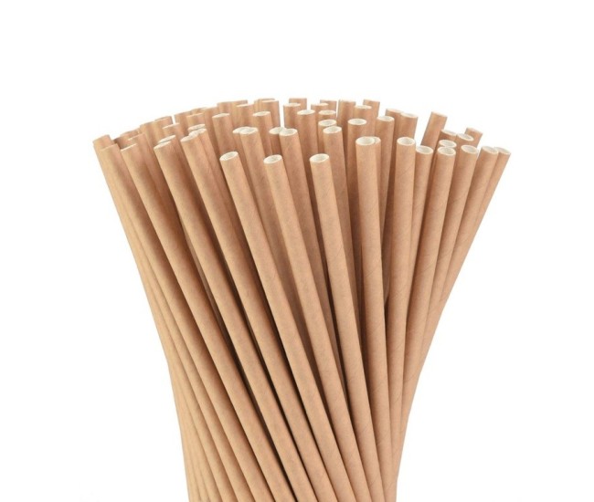 Set 100 Paie, Flippy, din Hartie, 20 cm, Model Uni, Kraft Set 100 Paie, Flippy, din Hartie, 20 cm, Model Uni, Kraft