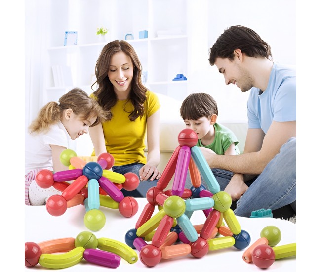 Set 100 Piese Magnetice de Constructie, Flippy, Magnetic Sticks, Bastonase si Bile, 3 Ani, ABS, Magnet, 24 x 18.5 x 14 cm, Multicolor Set 100 Piese Magnetice de Constructie, Flippy, Magnetic Sticks, Bastonase si Bile, 3 Ani, ABS, Magnet, 24 x 18.5 x 14 cm, Multicolor