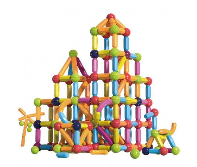 Set 100 Piese Magnetice de Constructie, Flippy, Magnetic Sticks, Bastonase si Bile, 3 Ani, ABS, Magnet, 24 x 18.5 x 14 cm, Multicolor Set 100 Piese Magnetice de Constructie, Flippy, Magnetic Sticks, Bastonase si Bile, 3 Ani, ABS, Magnet, 24 x 18.5 x 14 cm, Multicolor