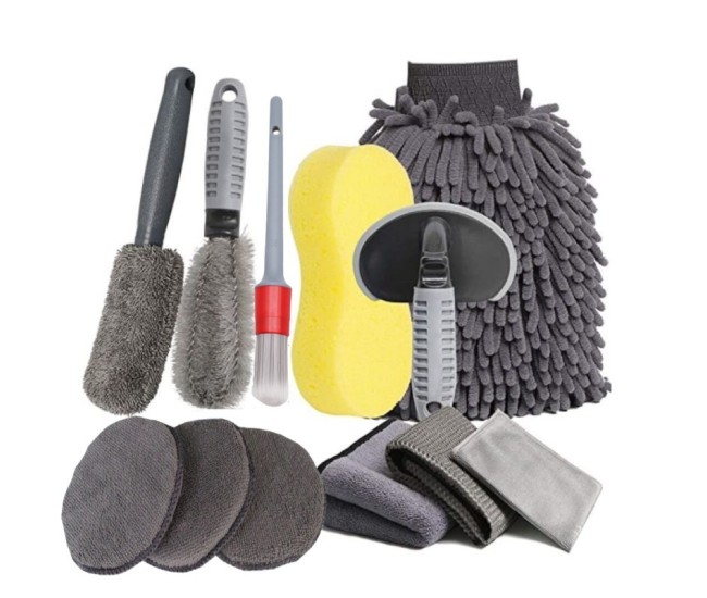Set 12 Accesorii pentru Curatare Auto, Flippy, Interior si Exterior, Curatare Jante, Cauciucuri, Gri Set 12 Accesorii pentru Curatare Auto, Flippy, Interior si Exterior, Curatare Jante, Cauciucuri, Gri