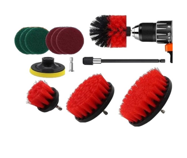 Set 12 Accesorii pentru Curatare Auto, Flippy, Interior si Exterior, Rosu Set 12 Accesorii pentru Curatare Auto, Flippy, Interior si Exterior, Rosu