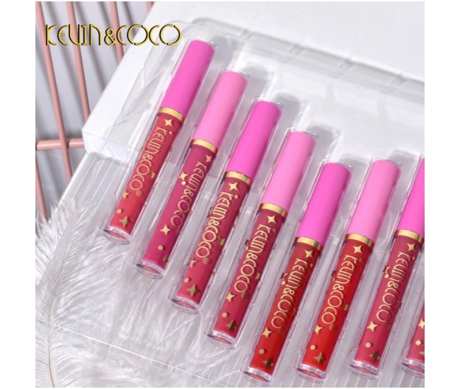 Set 12 Lip Gloss Kevin&Coco, nuante de rosu si rose, cutie dreptunghiulara, 26.5x16.5x2.2 cm, 200 g, multicolor Set 12 Lip Gloss Kevin&Coco, nuante de rosu si rose, cutie dreptunghiulara, 26.5x16.5x2.2 cm, 200 g, multicolor
