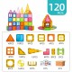 Set 120 de Piese Magnetice de Constructie, Flippy, Piese Mari, Magnetic Tiles, Forme Geometrice, 3 Ani, ABS, Magnet, 20.5 x 14.5 x 12 cm, Multicolor Set 120 de Piese Magnetice de Constructie, Flippy, Piese Mari, Magnetic Tiles, Forme Geometrice, 3 Ani, ABS, Magnet, 20.5 x 14.5 x 12 cm, Multicolor
