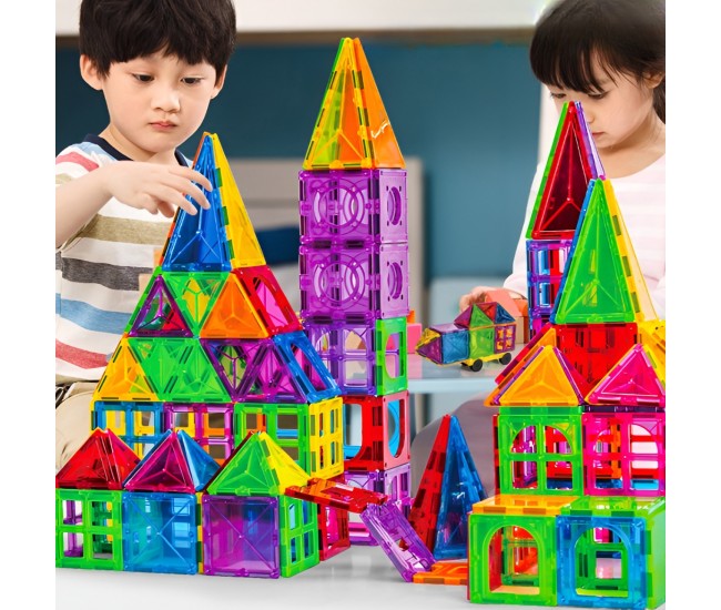 Set 120 de Piese Magnetice de Constructie, Flippy, Piese Mari, Magnetic Tiles, Forme Geometrice, 3 Ani, ABS, Magnet, 20.5 x 14.5 x 12 cm, Multicolor Set 120 de Piese Magnetice de Constructie, Flippy, Piese Mari, Magnetic Tiles, Forme Geometrice, 3 Ani, ABS, Magnet, 20.5 x 14.5 x 12 cm, Multicolor