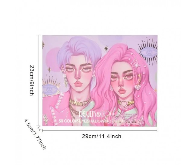 Set 13 piese cosmetice Kevin&Coco, 6 Lip Gloss, 2 Gloss drip, Ceara sprancene, Crema blus, Creion , paleta farduri 50 culori nuante rose/nude/maro, cutie patrata, multicolor Set 13 piese cosmetice Kevin&Coco, 6 Lip Gloss, 2 Gloss drip, Ceara sprancene, Crema blus, Creion , paleta farduri 50 culori nuante rose/nude/maro, cutie patrata, multicolor