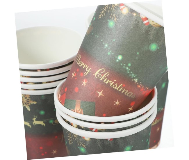 Set 16 Pahare de Unica Folosinta, Flippy, Model Merry Christmas, Tematica de Craciun, 9.14 cm, Rosu Verde Set 16 Pahare de Unica Folosinta, Flippy, Model Merry Christmas, Tematica de Craciun, 9.14 cm, Rosu Verde