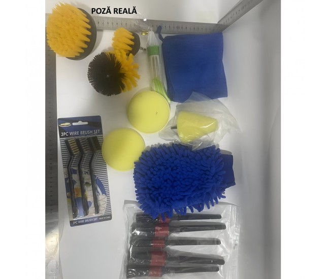 Set 17 Accesorii pentru Curatare Auto, Flippy, Interior si Exterior, 4 Capete pentru Bormasina, 5 Pensule, 3 Perii, 1 Laveta, 1 Manusa, 1 Perie Tripla Grilaj, 2 Bureti, Multicolor Set 17 Accesorii pentru Curatare Auto, Flippy, Interior si Exterior, 4 Capete pentru Bormasina, 5 Pensule, 3 Perii, 1 Laveta, 1 Manusa, 1 Perie Tripla Grilaj, 2 Bureti, Multicolor