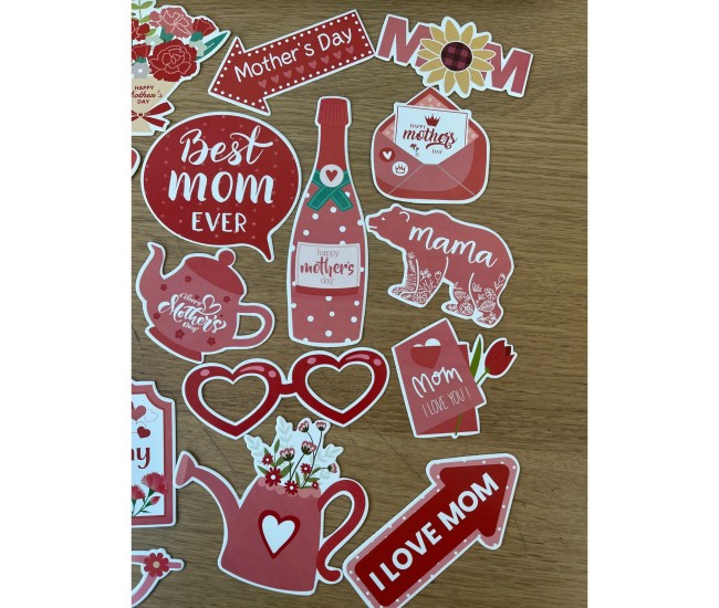 Set 18 Accesorii pentru Petrecere, Flippy, Props pentru Photo Corner, Tematica Ziua Mamei, Multicolor